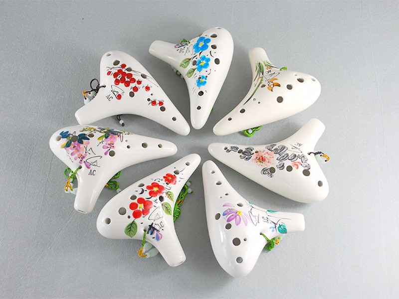 12孔圆头型手绘陶笛