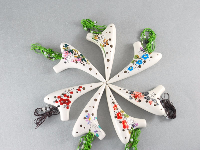 12孔圆头型手绘陶笛