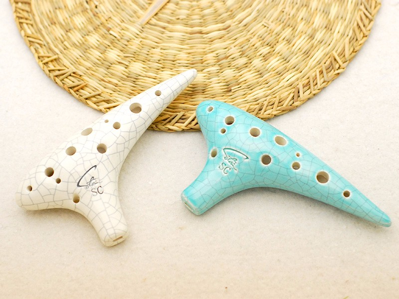 12孔圆头型裂纹陶笛