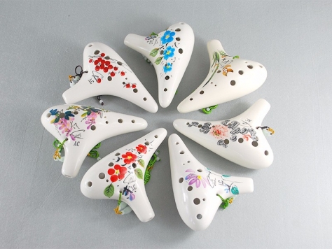 12孔圆头型手绘陶笛